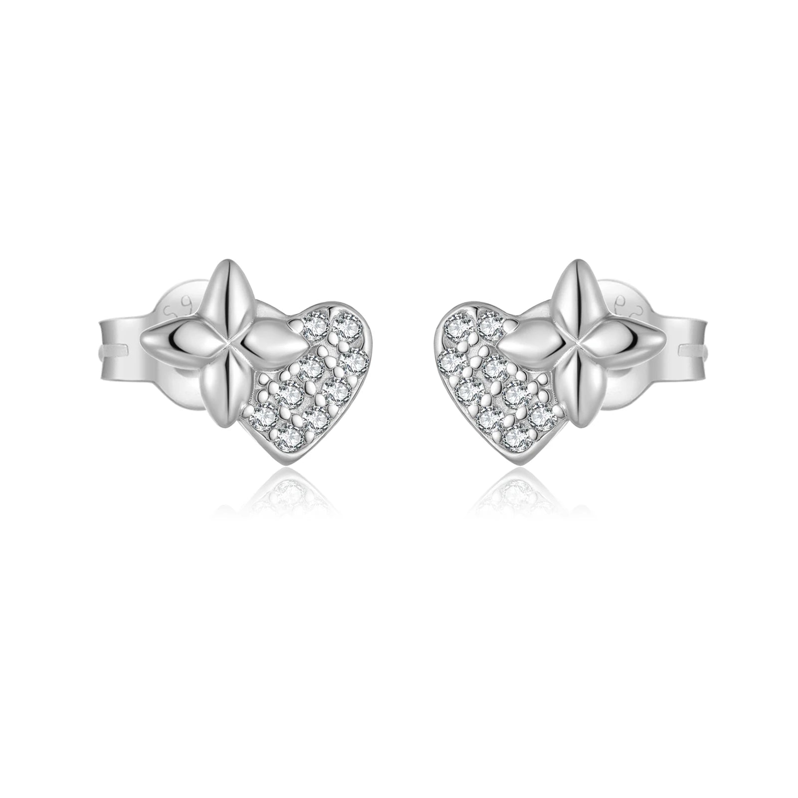 Boucles d'oreilles Coeur & Fleur