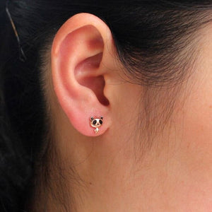 Boucles d’oreilles asymétriques PANDA ET BAMBOU - boucles d’oreilles - La boutique by c.
