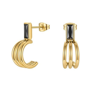 Boucles d’oreilles CONSTANCE de la COLLECTION RECTO-VERSO - noir - boucles d’oreilles - La boutique by c.