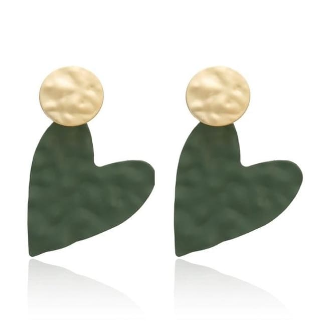 Boucles d’oreilles LOVE HEART de la COLLECTION ÉTAT D’ÂME - vert - boucles d’oreilles - La boutique by c.