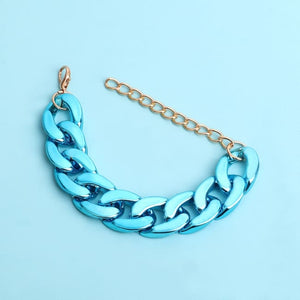 Bracelet chaîne EFFET METAL BY NELLY B. - bleu clair - bracelets - La boutique by c.