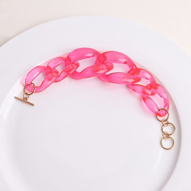 Bracelet chaîne EFFET NÉON BY NELLY B. - rose - bracelets - La boutique by c.