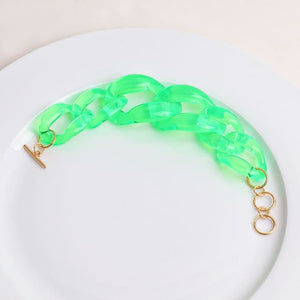 Bracelet chaîne EFFET NÉON BY NELLY B. - vert fluo - bracelets - La boutique by c.