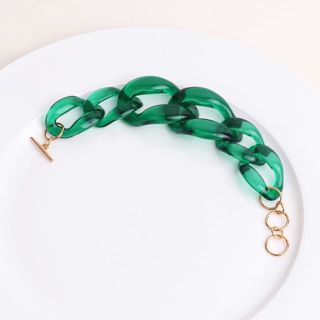 Bracelet chaîne EFFET NÉON BY NELLY B. - vert foncé - bracelets - La boutique by c.