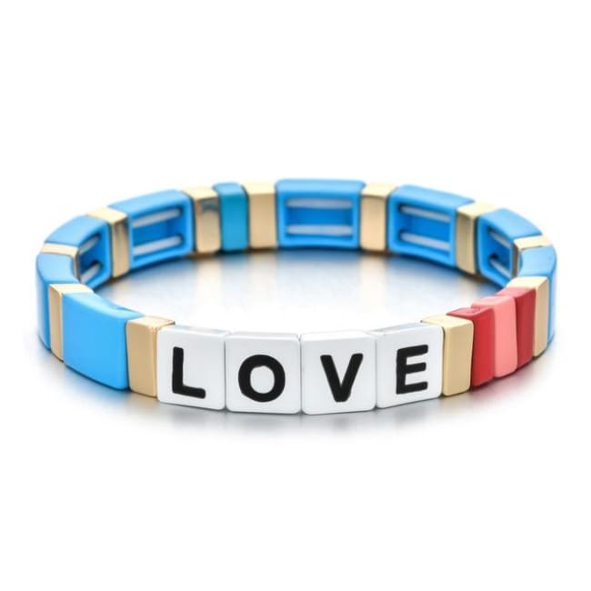 Bracelet LOVE de la COLLECTION ZIGZAG - bleu clair - bracelets - La boutique by c.