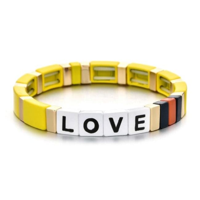 Bracelet LOVE de la COLLECTION ZIGZAG - jaune - bracelets - La boutique by c.