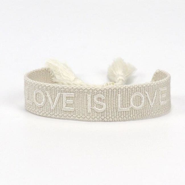 Bracelet LOVE IS LOVE de la COLLETION ANOTHER DAY - BLANC ET BLANC - bracelets - La boutique by c.