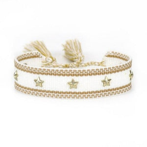 Bracelet SO PRETTY de la COLLECTION ANOTHER DAY - blanc & or / Etoile - bracelets - La boutique by c.