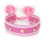 Bracelet SO PRETTY de la COLLECTION ANOTHER DAY - fuchsia / carré - bracelets - La boutique by c.
