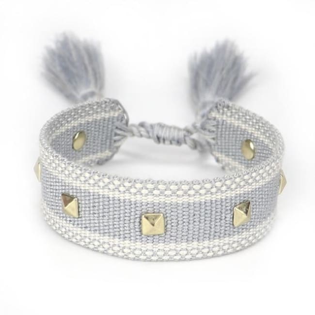 Bracelet SO PRETTY de la COLLECTION ANOTHER DAY - gris bleu / carré - bracelets - La boutique by c.