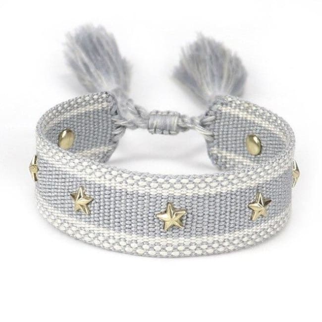 Bracelet SO PRETTY de la COLLECTION ANOTHER DAY - gris bleu / Etoile - bracelets - La boutique by c.