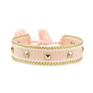 Bracelet SO PRETTY de la COLLECTION ANOTHER DAY - nude & or / carré - bracelets - La boutique by c.