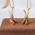 Pendentif En Or 333 (8 Carats) En Forme De Lapin – 19 Mm, Finition Mate Et Brillante – Pour Femme, Enfant, Cadeau – Avec Boîte Clever Schmuck - 11