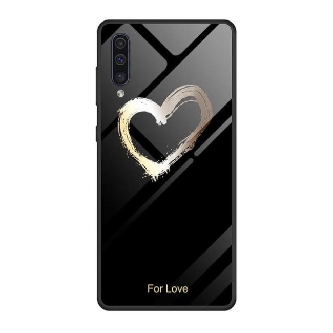 Coque en verre trempé LOVE HEART de la COLLECTION MADAME GIRLY - Samsung A20 / for love black - Coques GSM - La boutique by c.