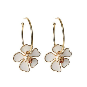 Créoles FLOWERS de la COLLECTION B.BELLE - blanc - boucles d’oreilles - La boutique by c.