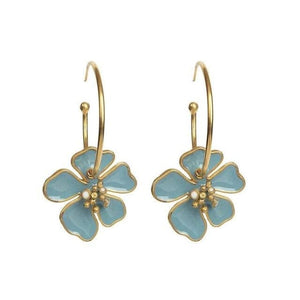 Créoles FLOWERS de la COLLECTION B.BELLE - bleu - boucles d’oreilles - La boutique by c.