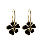 Créoles FLOWERS de la COLLECTION B.BELLE - noir - boucles d’oreilles - La boutique by c.