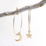 Créoles LUNE ET ETOILE - boucles d’oreilles - La boutique by c.