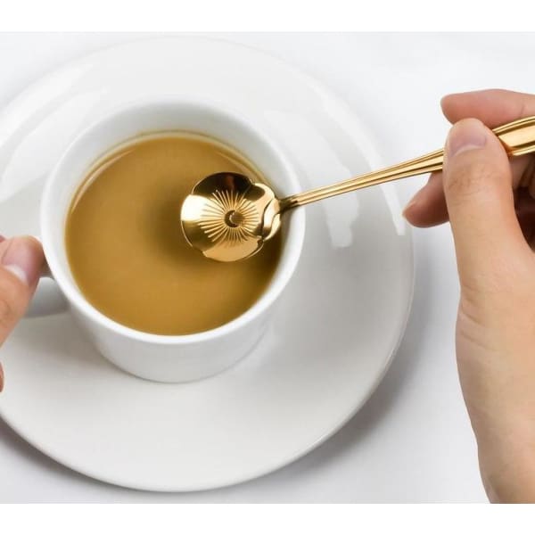 TOPBATHY – Lot De 10 Cuillères En Acier Inoxydable Design Fleur – Pour Café, Thé, Dessert, Mélange De Boissons – Longueur ~12,5 Cm