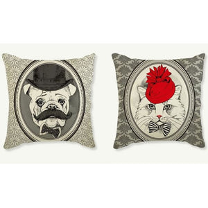 Housses de coussin MISTER DOG ET MISS CAT - coussins - La boutique by c.