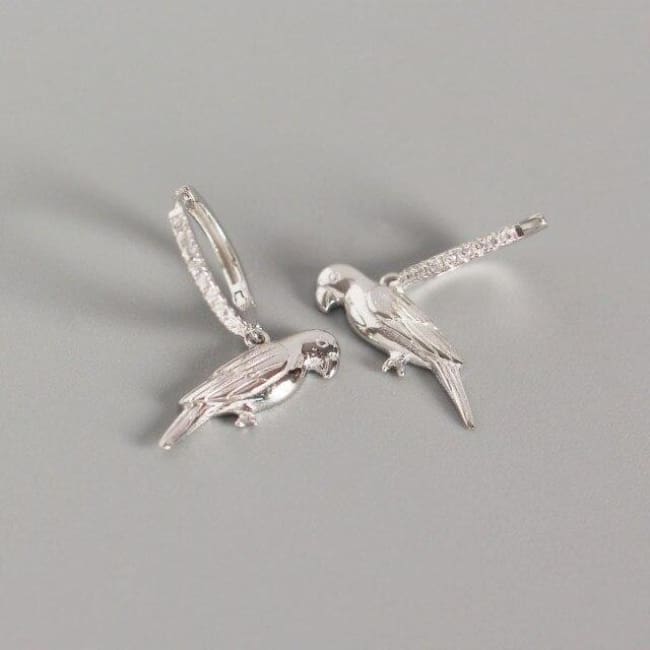 Mini créoles PERROQUET de la COLLECTION ALWAYS - argent - boucles d’oreilles - La boutique by c.