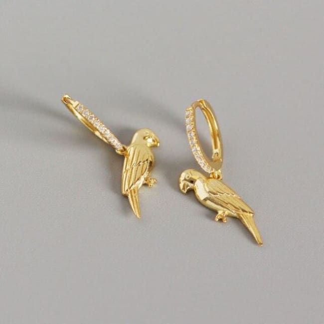 Mini créoles PERROQUET de la COLLECTION ALWAYS - or - boucles d’oreilles - La boutique by c.