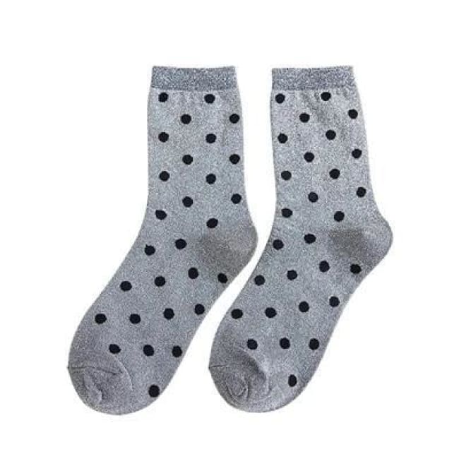 Paire de chaussettes PETITS POIS de la COLLECTION GLITTER - gris - mode - La boutique by c.