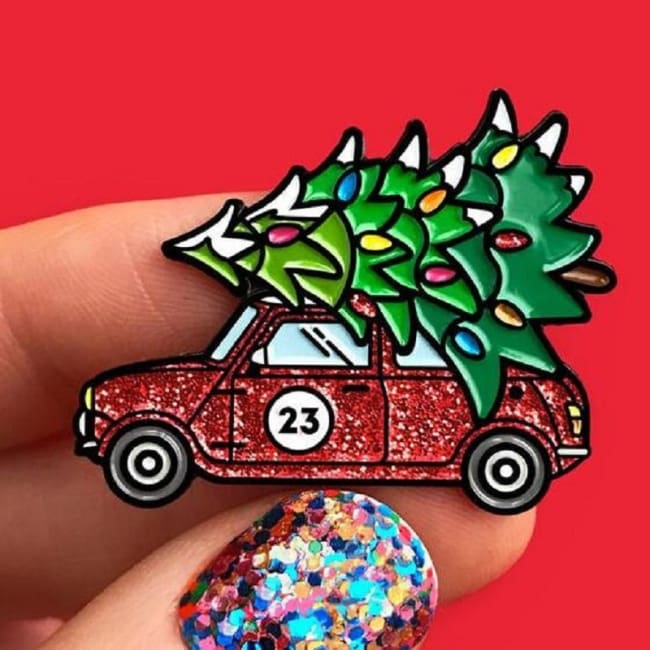 Pin’s Merry Christmas - voiture rouge - Pin’s - La boutique by c.