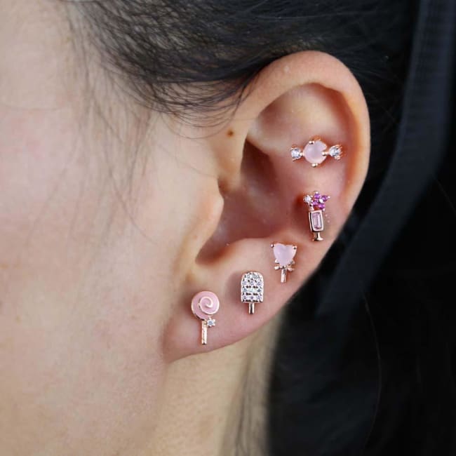 Set de boucles d’oreilles ROSE BONBON - boucles d’oreilles - La boutique by c.