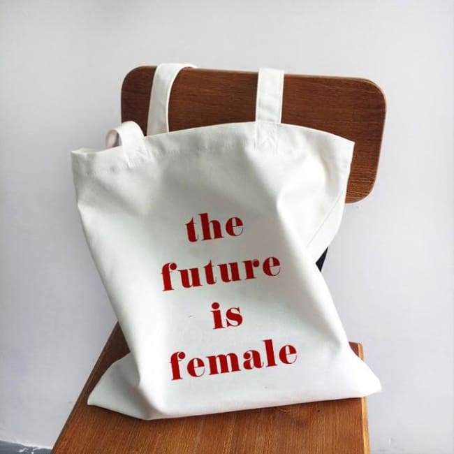 Tote bag COLLECTION GIRL POWER - THE FUTUR IS FEMALE ROUGE - sacs - La boutique by c.